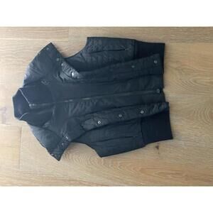 Theory Black Quilted Sleeveless Jacket Vest Large
